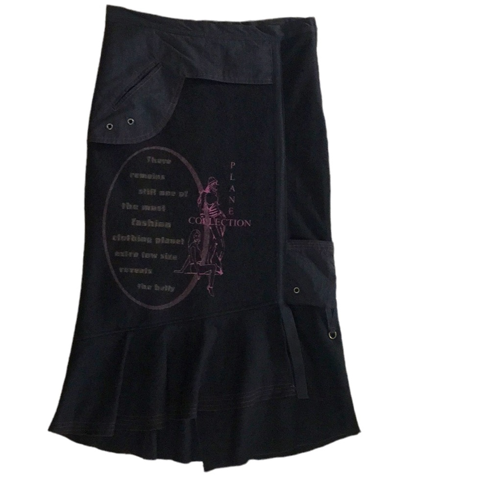 Planete Interdite (Paris) | Black Multi-Textured Skirt